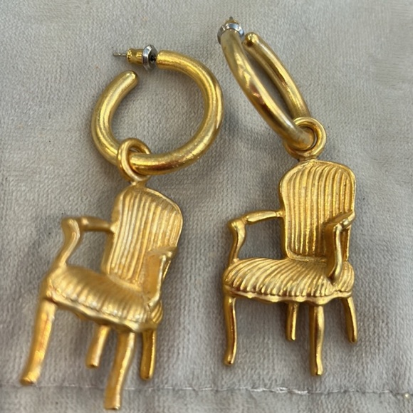 Calling All Interior Designers! Chair Chair On Hoops Earrings-Boutique - Picture 3 of 9